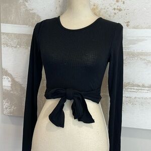Wild Honey Long Sleeeve black crop top size small
